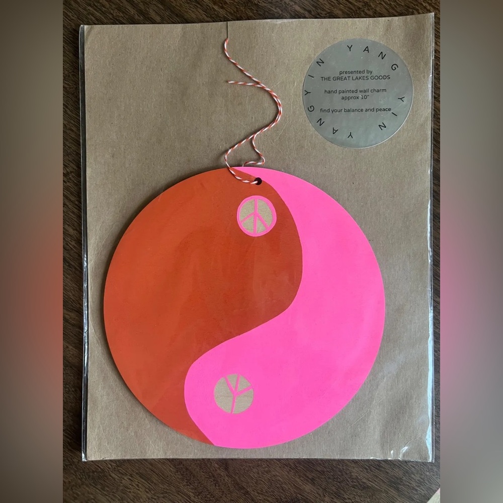 Pink and Orange Yin Yang Wall Hanging
